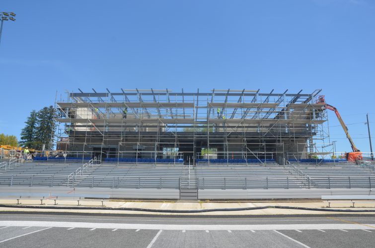 New Press Box Under Construction at Harrison